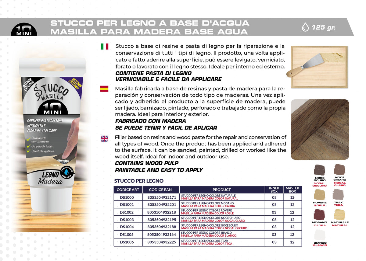 Stucco Per Legno Noce DEWEL 200g - Kit Riparazione Mobili, Buchi E Crepe - Foto 9