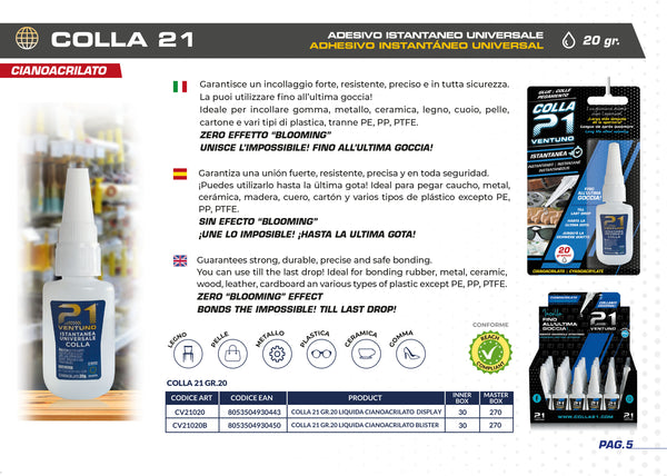 Colla Cianoacrilica CTRE 20gr - Adesivo Universale Professionale Per Riparazioni Rapide - Foto 6