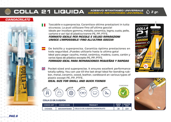 Colla Cianoacrilica CTRE 20gr - Adesivo Universale Professionale Per Riparazioni Rapide - Foto 10