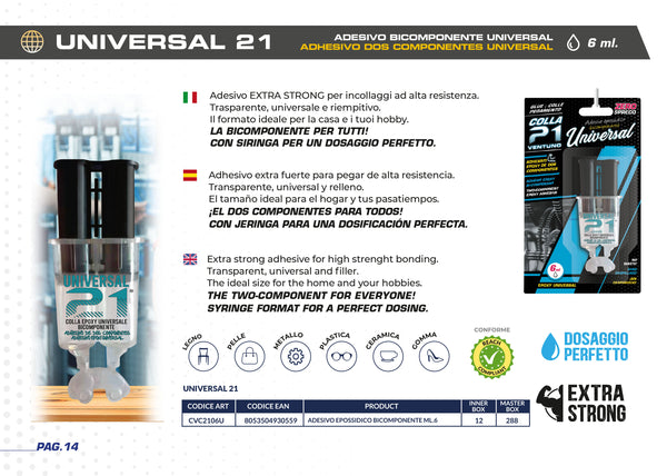 Universal - Epossidica bicomponente Siringa 6ml – COLLA 21 SHOP